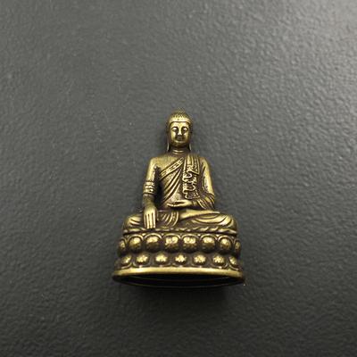 Messing Sakyamuni Buddha Figuren Miniatur Schreibtisch Ornament Antik Kupfer Dharma Meister Statue Dekorationen