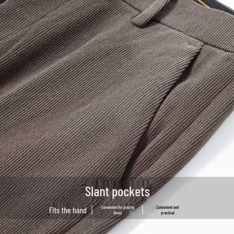 Hodo Men's Corduroy Casual Business Trousers