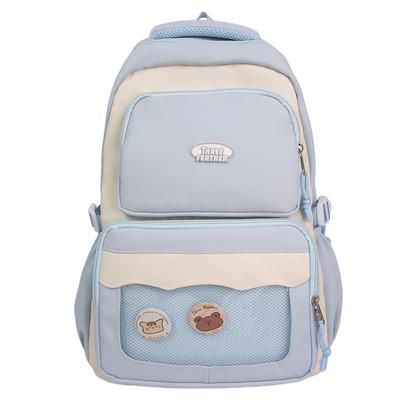 Color Block Schüler Schultasche Damen Rucksack mit großem Fassungsvermögen Computertasche