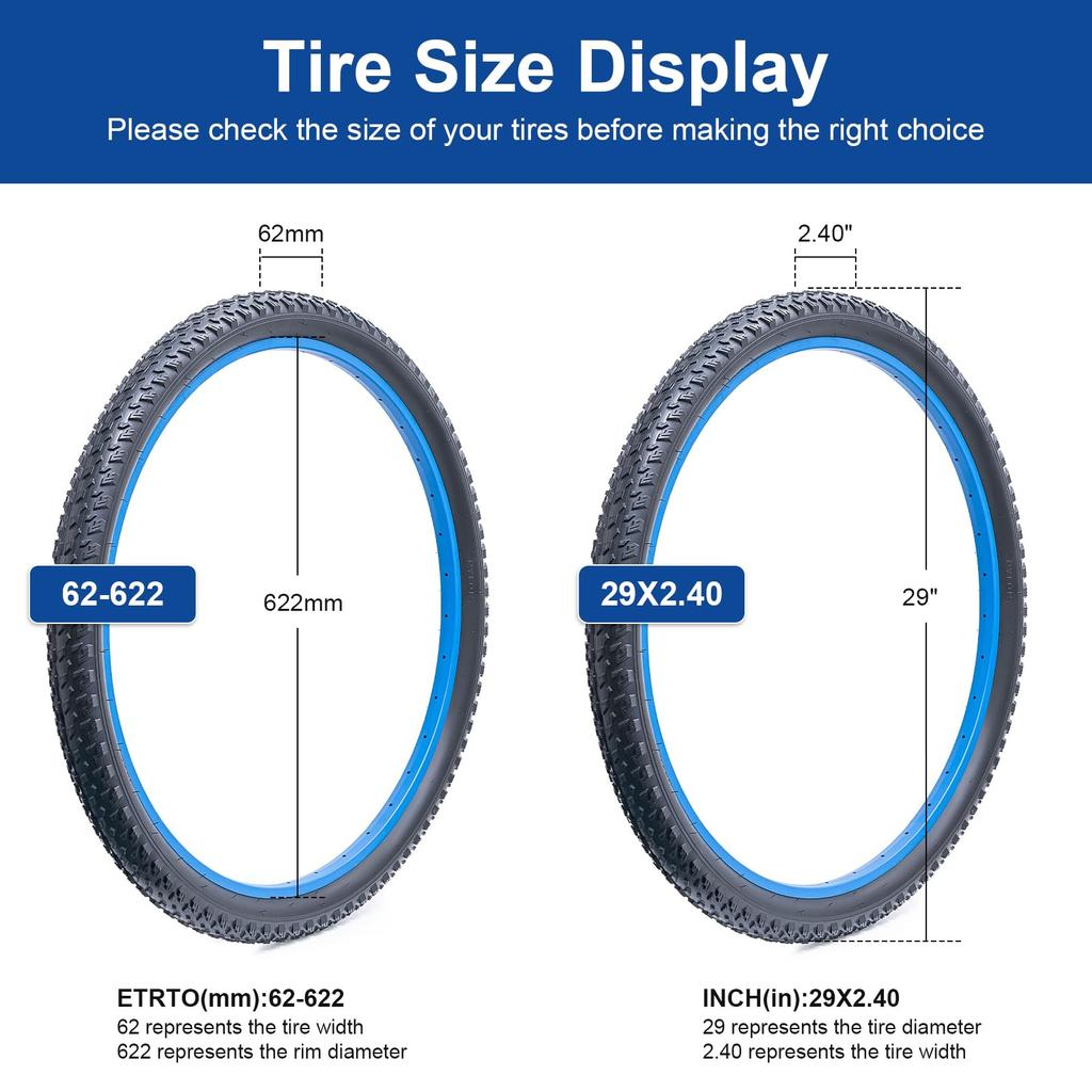 FengCan 29x2.40 Tire, 29x2.40 62-622 Bicycle Tire, for 29-inch Mountain Bikes and Cross Bikes, 2.40-inch Section Width (BQ091)