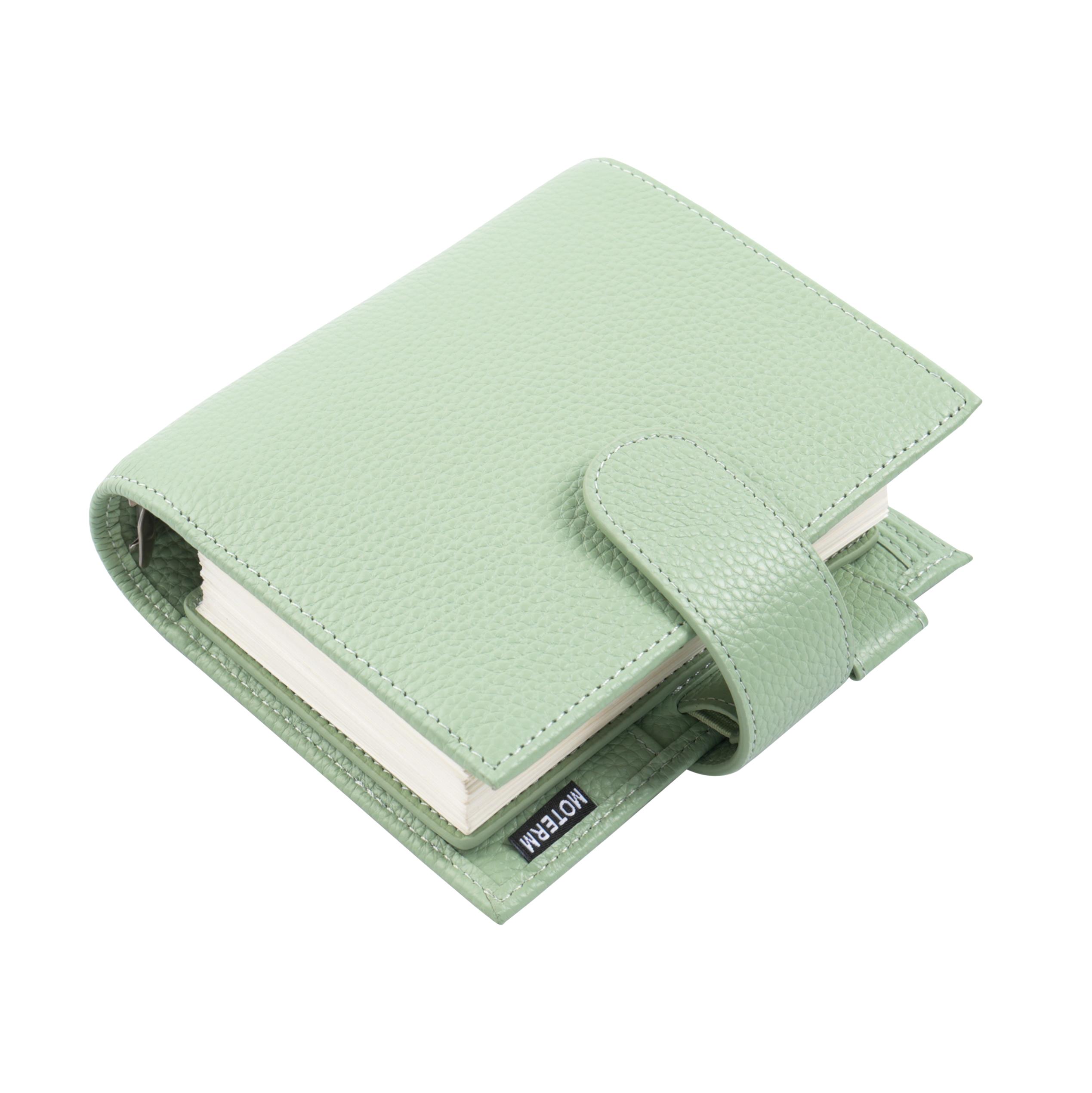 

Moterm Luxe 2.0 Series Pocket Size Planner Pebbled Grain Leather A7 Notebook with 30MM Ring Mini Agenda Organizer Diary Notepad