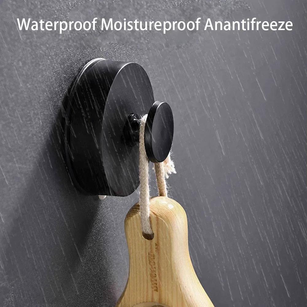2025 New Multi-purpose Black Sucker Wall Hooks Seamless Stick Hook Suction Cup Hook Wall Hanger for Bathroom Kitchen Bag Holder