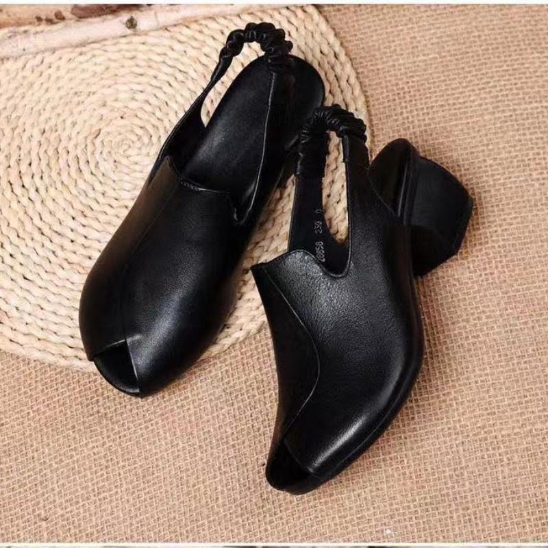 2026 Lente en Zomer Nieuwe Modieuze Dames Sandalen met Middelhoge Blokhak en Visbek