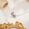 Korean High-end White Ribbon Water Droplet Pendant Necklace for Women Brass Jewelry Zirconia Manufacturer Direct Sales