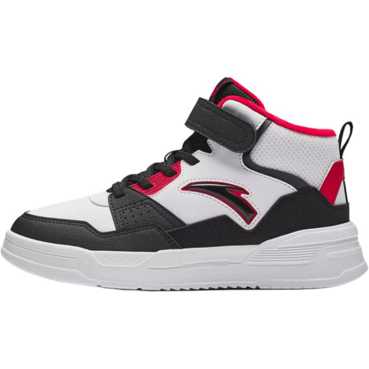 Anta Comfortable Simple Non-Slip Wear-Resistant Mid-Top Kids Skate Shoes Kids Sneakers White Red A12446931-1