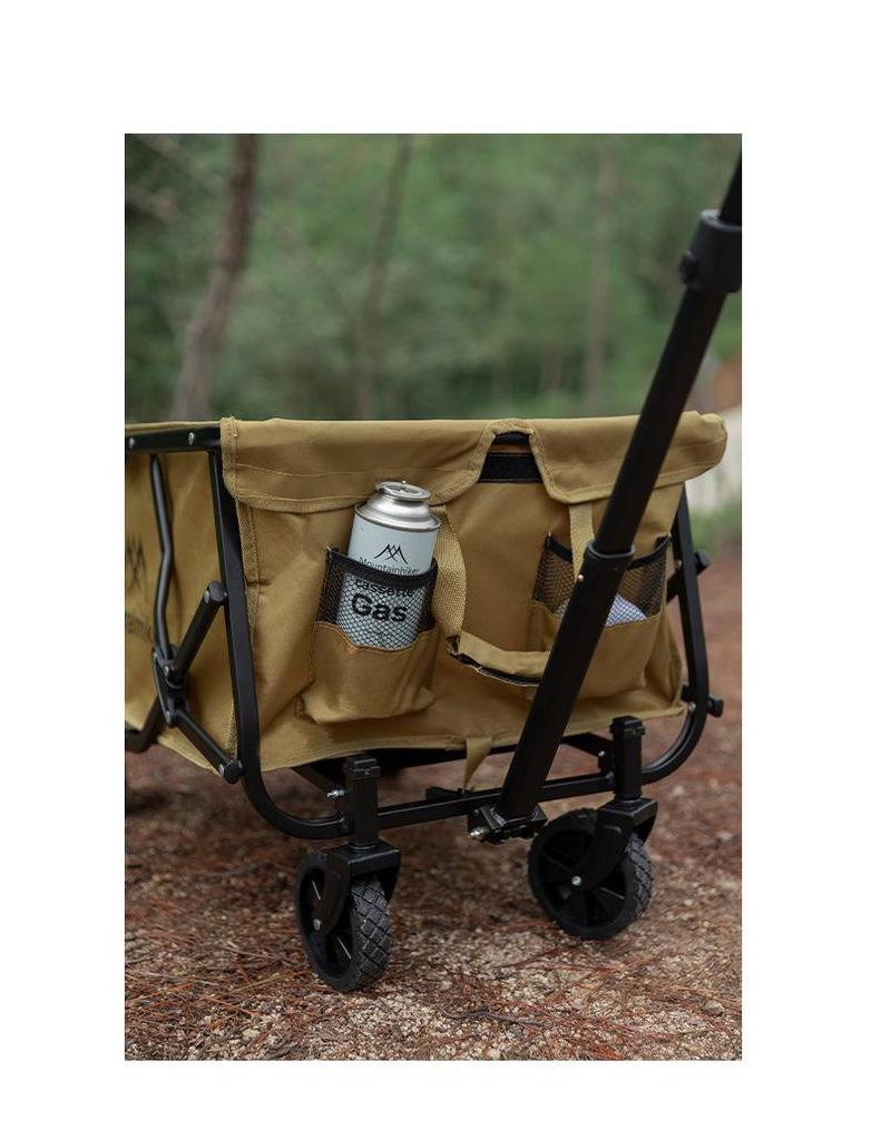 ShanZhiKe Double-Layer Portable Folding Camp Stroller - Outdoor Hand Pull Cart for Picnic and Stall Use