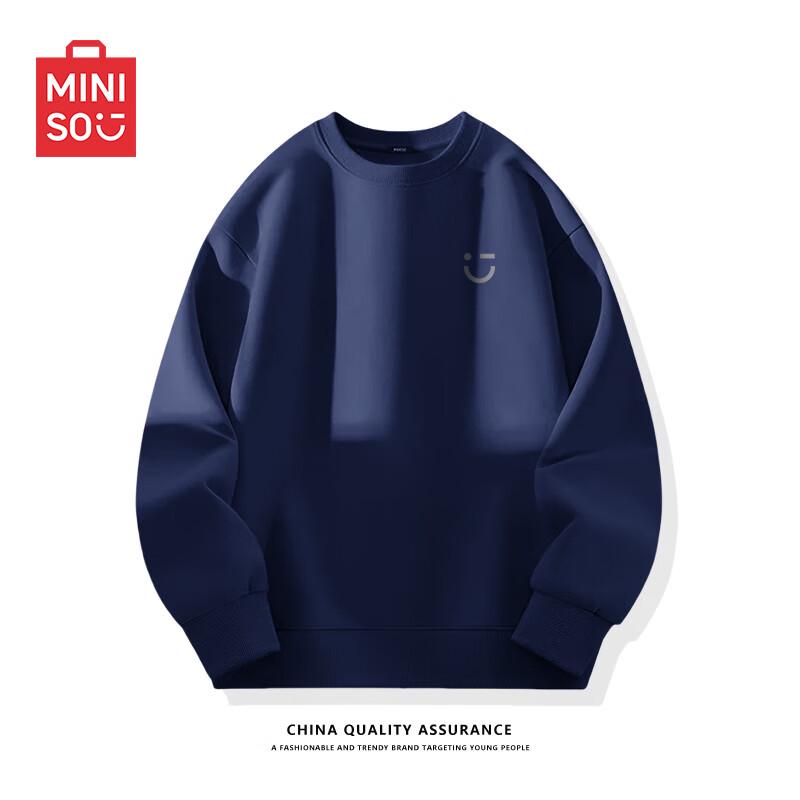 

MINISO Men s Round Neck Long Sleeve Loose Fit Sweatshirt 5XL