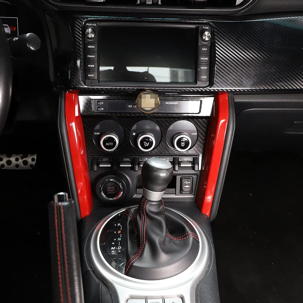 DIYUCAR Car Center Console Side Decorative Strips, Console Side Trim, Interior Accessories, ABS (Red) for Toyota 86/Subaru BRZ 2012-2020