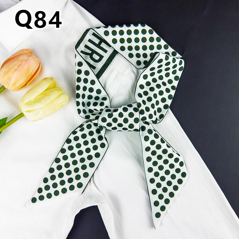 New Long Versatile Silk Scarf Tied Hair Band Bow Letter Floral Streamer Tied Bag Gift Small Silk Scarf