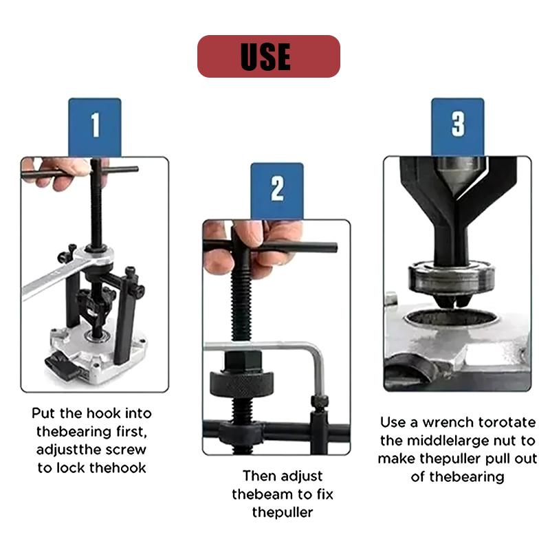 Narzędzie do ściągania łożysk 3-szczękowe Zestaw narzędzi do naprawy i demontażu samochodów Ściągacz trójramienny Oszczędzające pracę usuwanie łożysk samochodowych