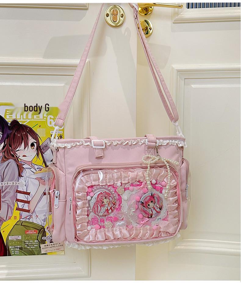 

Кавайный бант Итабаг Тоут - Милая аниме-девушка-школьница, прозрачный держатель для значков