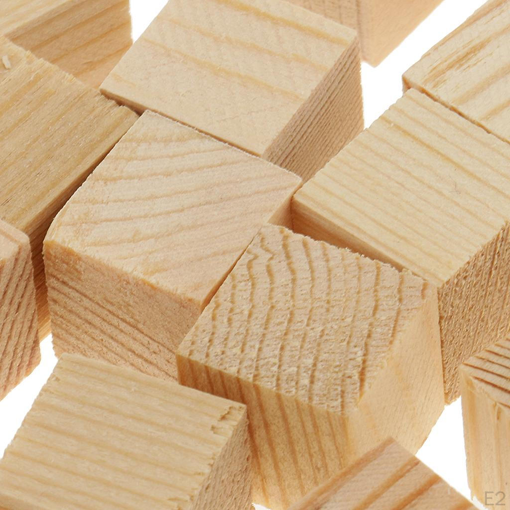 Blocks Unfinished Wooden Cubes For Hobbies Model Making Craft