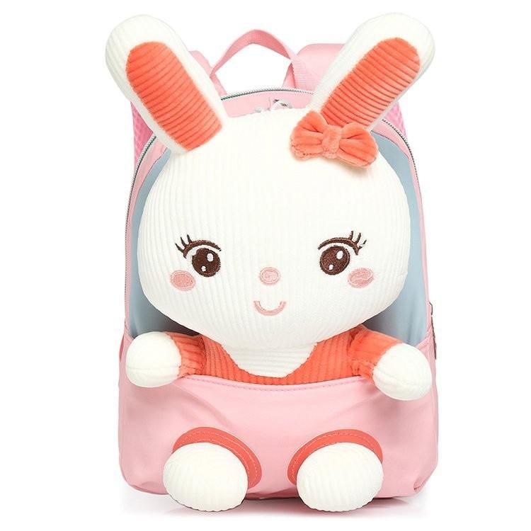 Stylish Cute Canvas Toddler Backpack Adorable Bunny Removable For Snacks