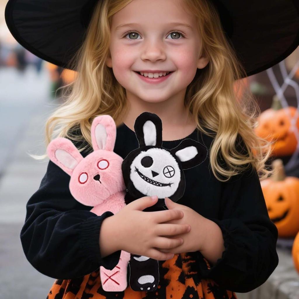 Zweiköpfiges Horror-Spielzeug, Horror-Hase Puppe, Weiches gruseliges Design, Gruselig-süßer Stil, Ausgezeichnet für Schlafzimmerdekoration, Autozubehör, Halloween