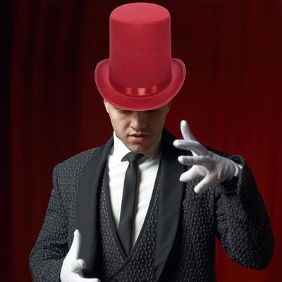 Magas kalap bűvész Magas kalap British Black Jazz Felső Kalap Férfi És