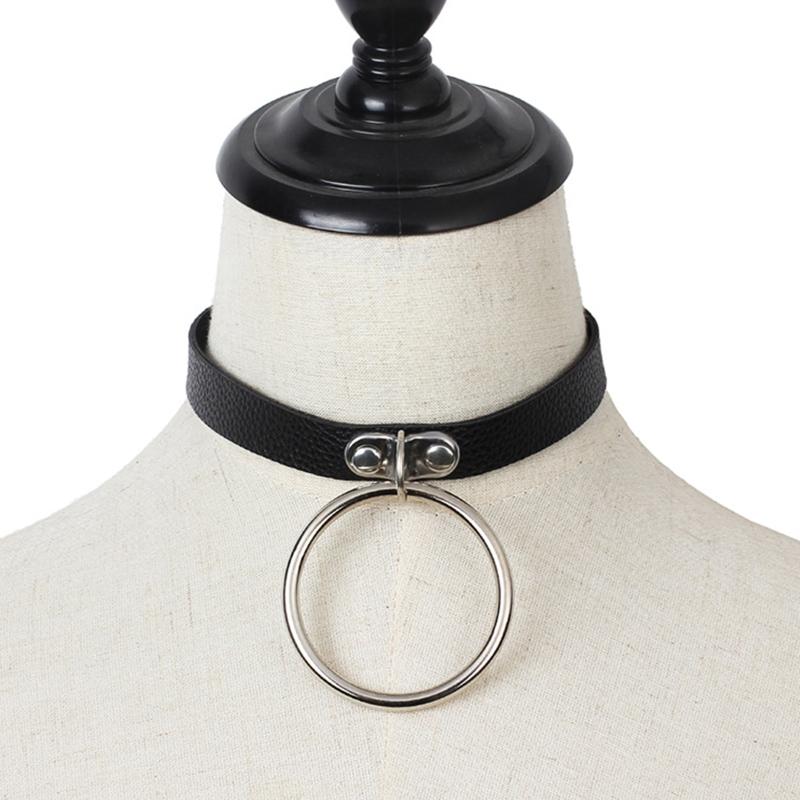 Punk Choker Collar Necklace Pu Leather Goth Rivets Choker Necklace Pendientes Party Club Sexy Gothic Femme Jewelry