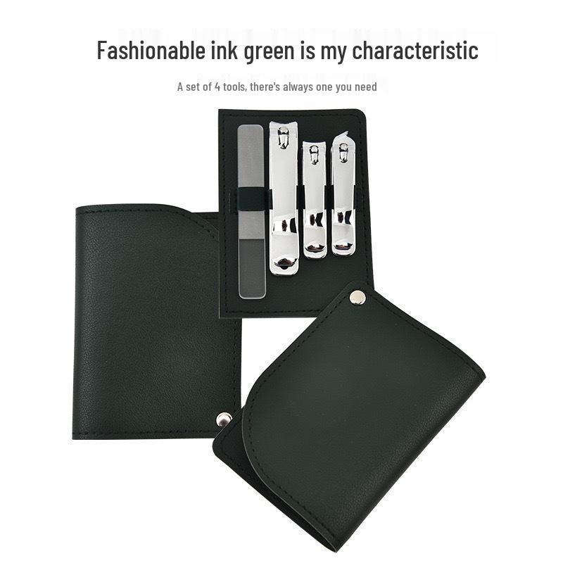 

4-Piece Stainless Steel Nail Clipper & File Set - Manicure/Pedicure Tools Gift Set темно-зеленого