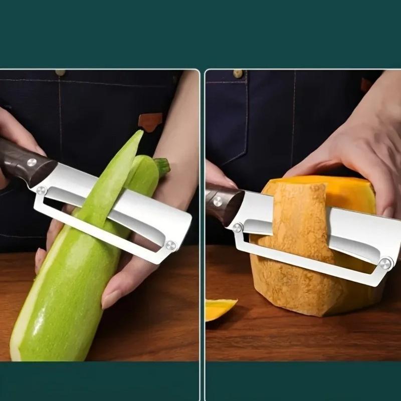 Multifunctional Stainless Steel Peeler With Wooden Handle For Peeling and Slicing Fruits Vegetables Durable and Smooth Operation