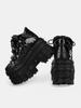Fashion 2025 New Punk Women Platform Ankle Boots Female's Rock Round Toe Lace Up Fashion Retro Chunky Shoes Metal Decor Short Boots