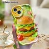 Phone Case: 2D Flat Design, Suitable for iPhone 18 17 16 15 14 13 Pro Protective Case, Clay Hamburger, Perfect Christmas and Halloween Holiday Gift
