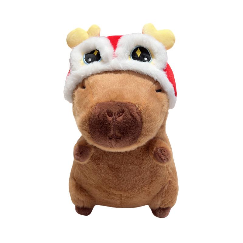 

Kapibala Lion Driving Hood Doll Capybara Series Plush Toy Cute Doll Catching Doll 23cm