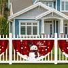 2025 Christmas Outdoor Fan-Shaped Flag Banner Christmas Decor For Home 2025 Christmas Drop Ornament Xmas Navidad Gift New Year