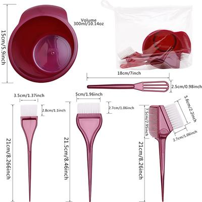 Salon Hair Color Set Professional Hairdresser Tint Coloring Mixing Bowl Comb Brush Barbershop Tint Hair Tools Accessories