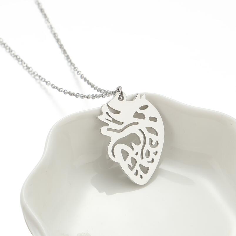 Women Jewelry Stainless Steel Claw Heart Roman Number Necklace For Birthday Day Gifts,Party Gifts