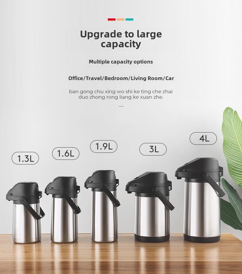 Large Capacity Stainless Steel Air Pressure Hot Water Bottle with Insulated Liner