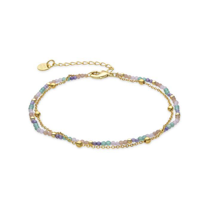 Bracelet - LUXENTER - Miwa - Or Jaune 18K - Cristal Multicolore - 19 Cm + 3 Cm De Rallonge