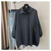 Lockeres und lässiges Oversized-Cardigan-Shirt für Damen, Frühling und Herbst im Hongkong-Stil mit großer Größe und entspannter Passform