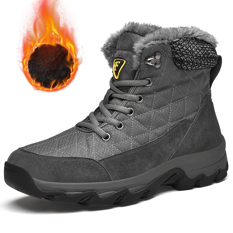 

Men s High Top Snow Boots Outdoor Cold Resistant and Warm Plush Boots Anti Slip and Wear-Resistant Hiking Sports Shoes 38-47 38