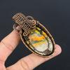 Bumble Bee Jasper Jewelry, 999 Copper Wire Wrapped Gemstone Pendant, Handmade Pendant, For Memorial Day