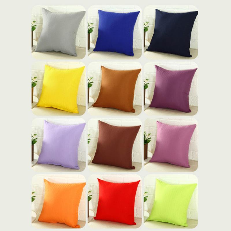Cheap Candy Color Pillow Case Solid Color Polyester Throw Pillow Case