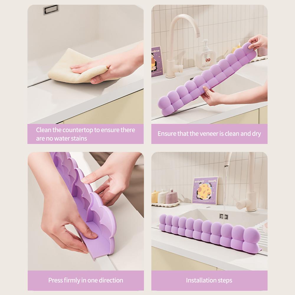 1PC Silicone Sink Baffle Splash Guard with Suction Cup Pool To Protect Clothes From Splashing Water Baffle