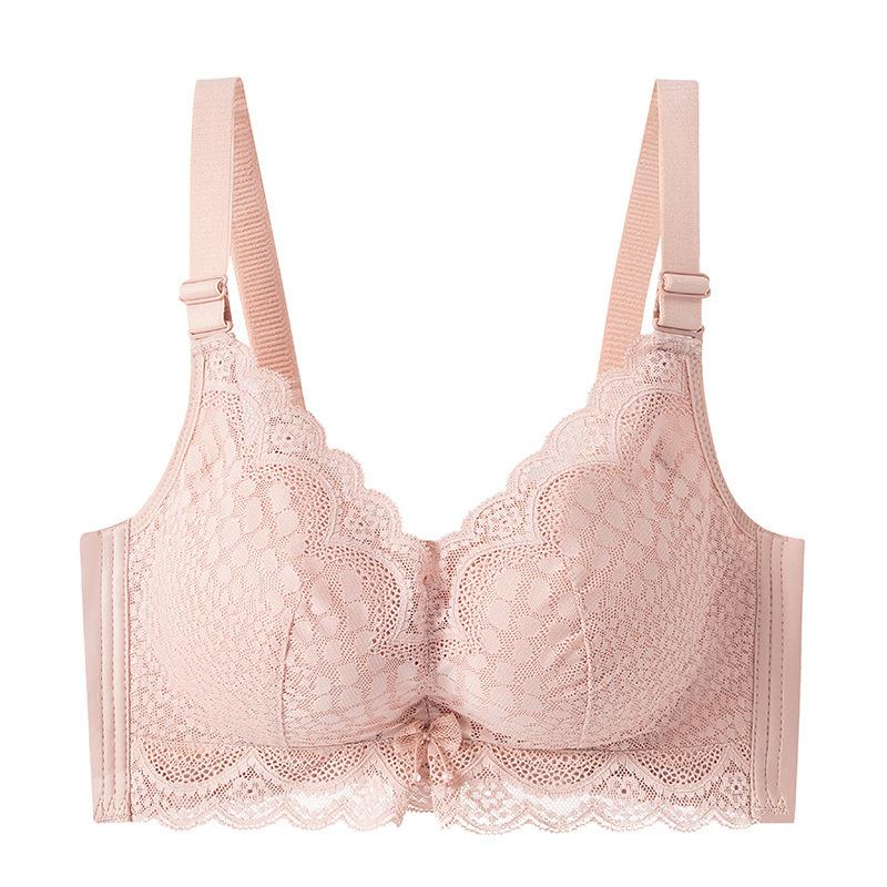 Sexy Lace Elegant Women's Underwear Thickened Small Breasts Show Large Breasts Gather No Steel Ring Adjustment Bra