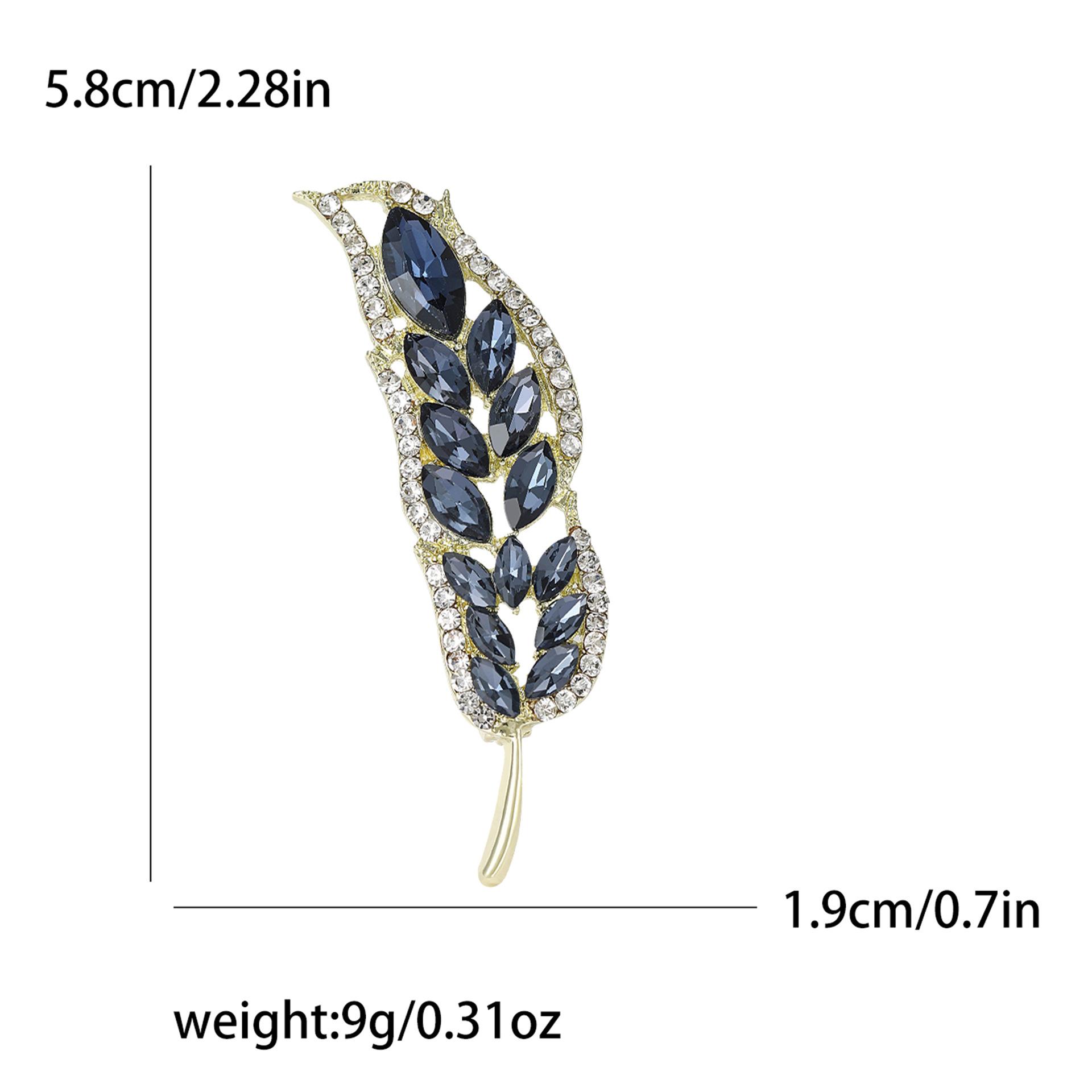 

Брошь в виде колосьев пшеницы со стразами в виде конского глаза, булавка для пальто, модный ретро-корсаж, универсальные аксессуары