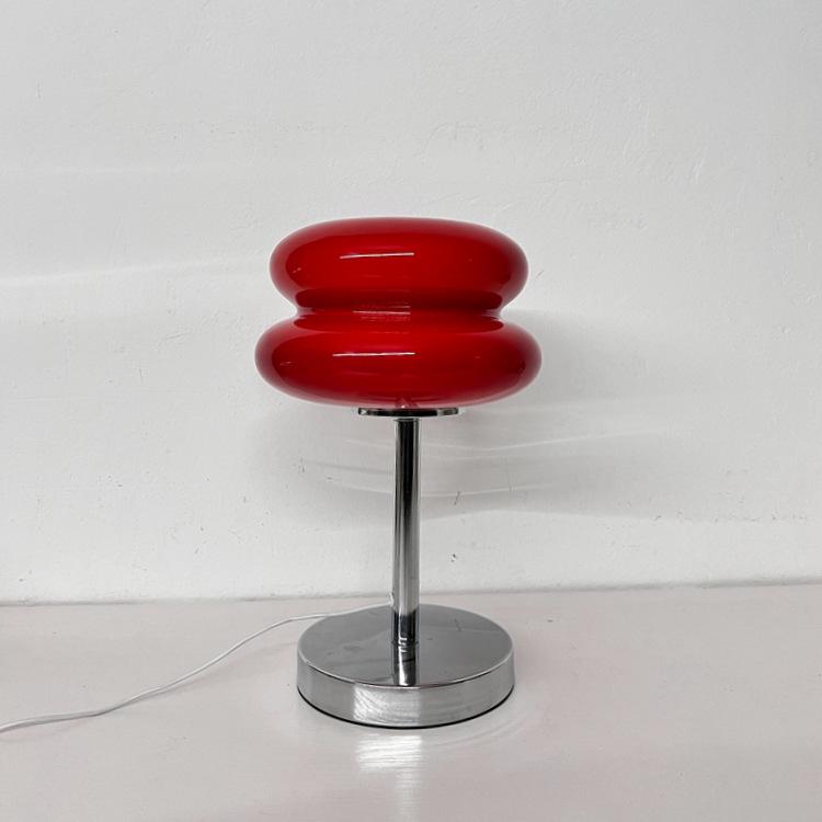 Bauhaus Egg Tart Glass Table Lamp - Thick-Sole Night Light for Bedroom, Bedside, or Living Room
