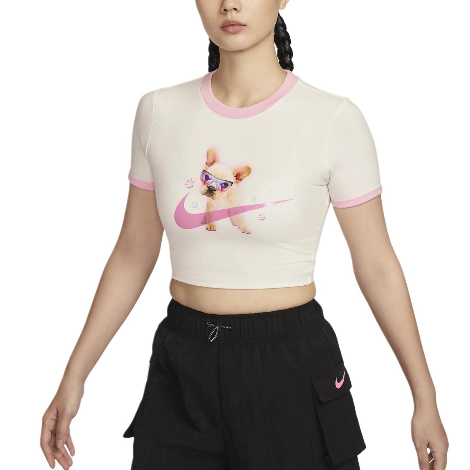 

Nike Sportswear Dopamine Round Neck Pullover Soft Slim Fit Cropped Short Sleeve T-Shirt Women T-Shirts Sail HM4621133 M