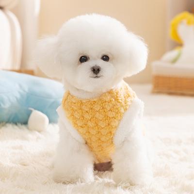 Pineapple Fleece Warm Dog Clothing Puppy Kitten Two Feet Traction Vest Teddy Bigbear Cat Pet Clothing