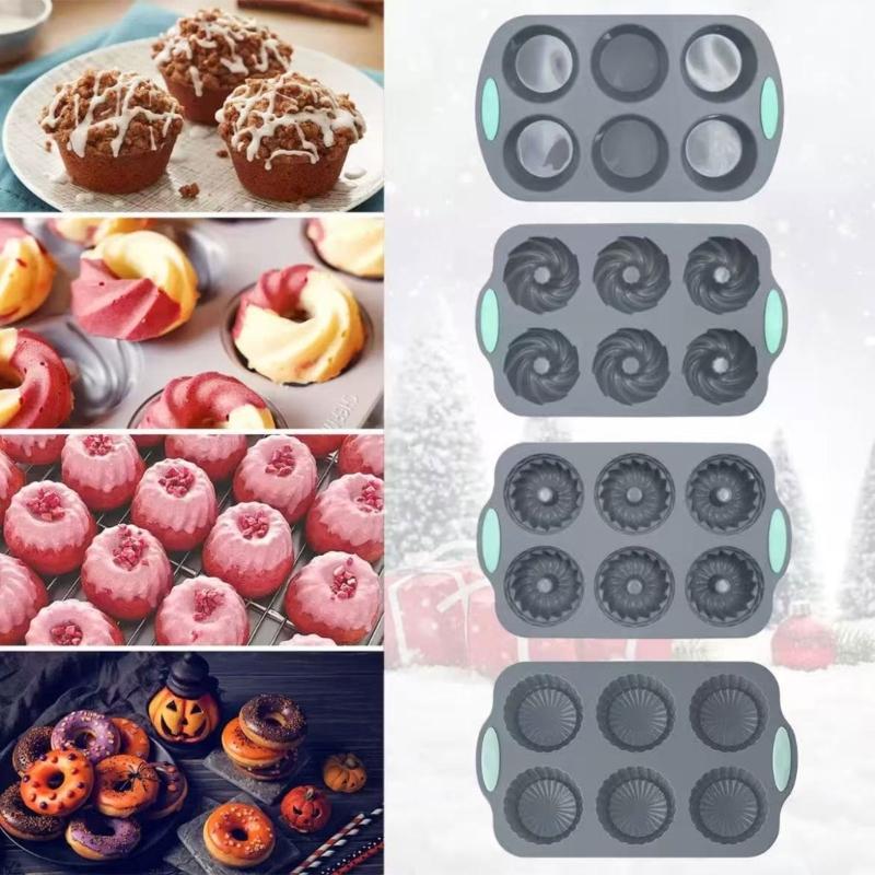 Heat Resistant Silicone Fluted Tube Cake Molds for Oven Microwave Baking Pan with Easy Releases Dishwasher Safe Design