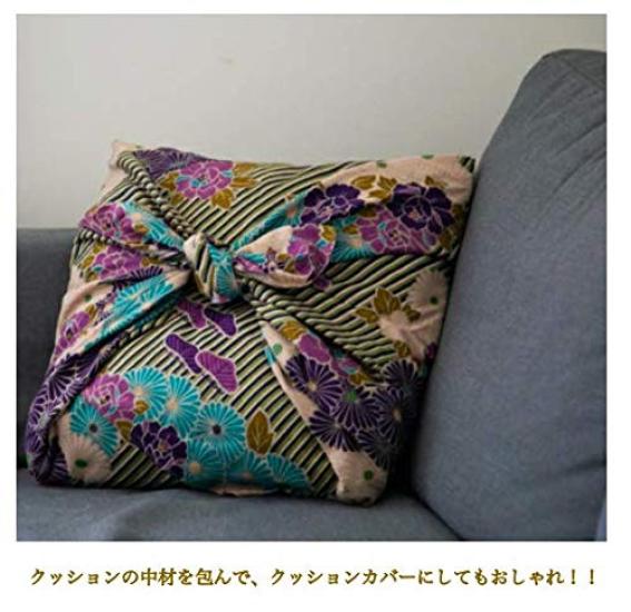 Noren Furoshiki Double Width Made in Machine Interior Japanese Kimono Print Medium, 70cm, (Retro Flower/Red) - Japan, 100% Cotton, Washable,