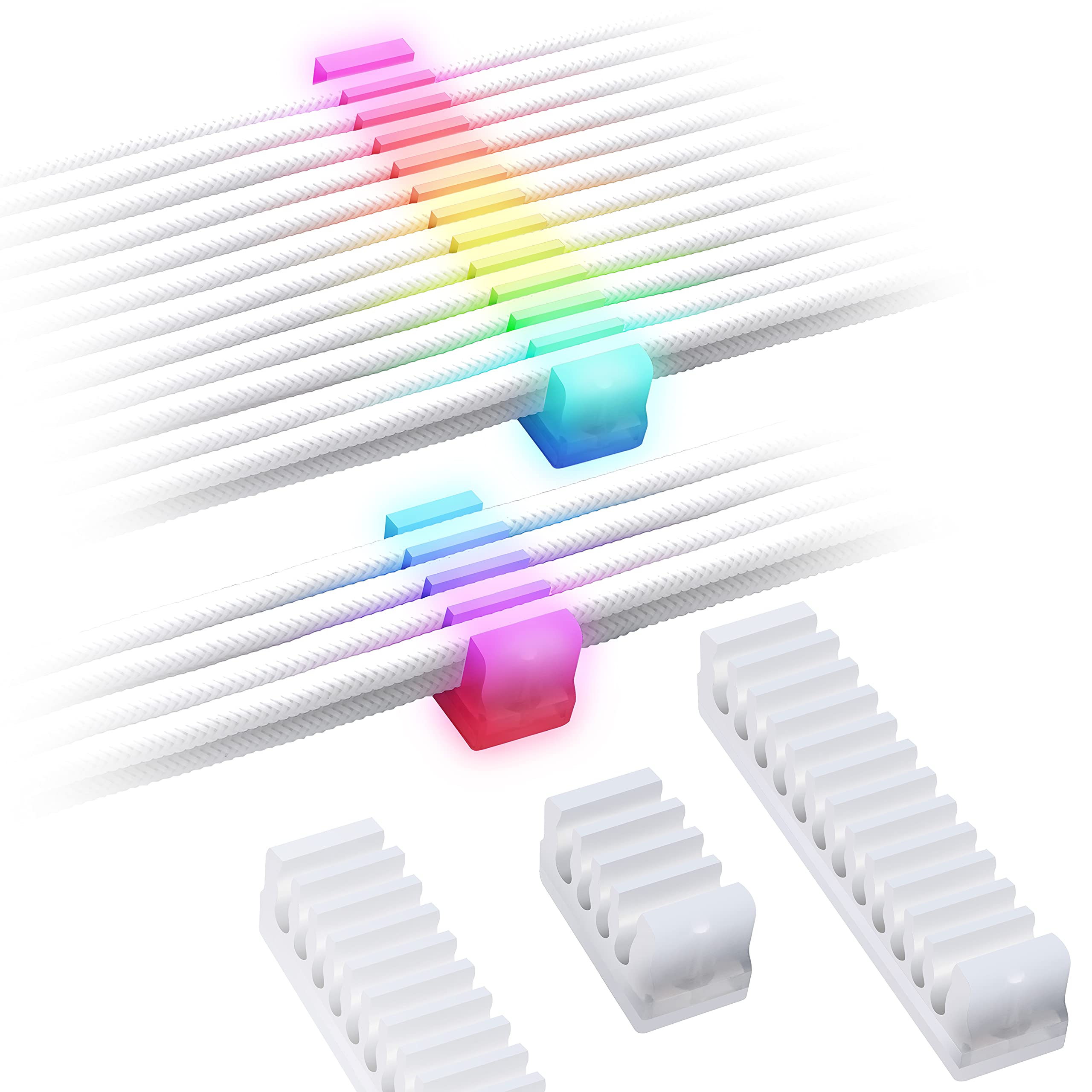 

Addressable RGB Cable Sleeved Cable PC Cable Comb with RF Control for Cable Management x x EZDIY-FAB Comb, (24-pin 2, 8-pin 6)