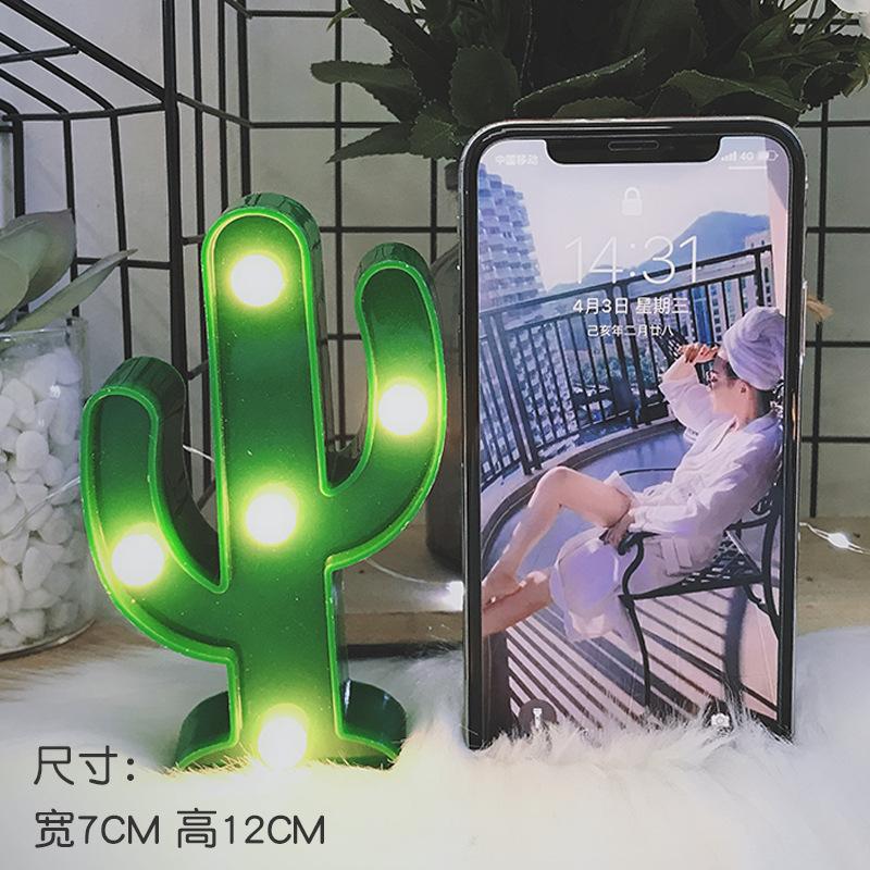 LED Mini Cactus Light Flamingo Christmas Light Letter Decoration Desktop Night Light Living Room, Bedroom Table &Wall Decoration