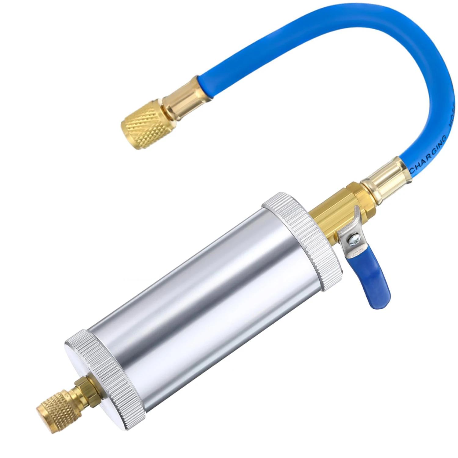 

Air Conditioning Car Oil Injection Tool R12 R134A 2 Ounce 1/4 Pure Liquid Oil Coolant Filler Tube Dye Injector Car Accessories