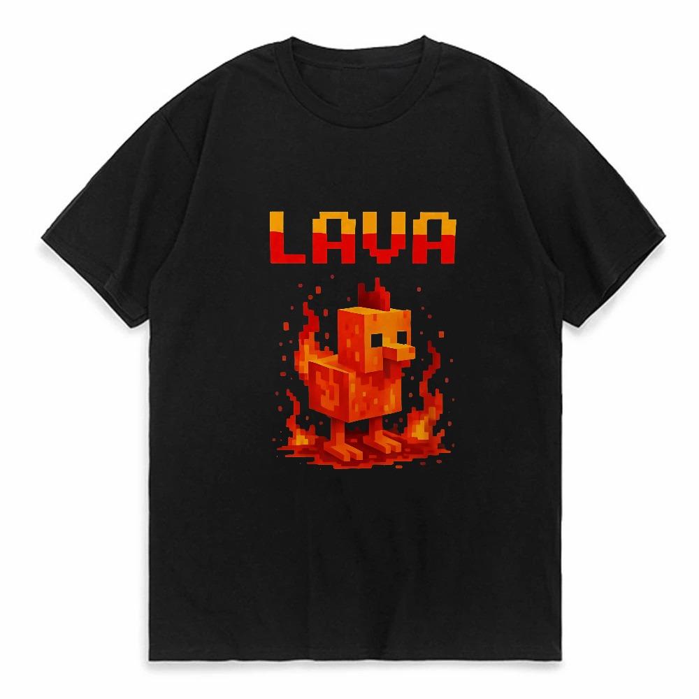 Men Lava Chicken Tshirt Mens Steve Lava Chicken Pattern Tshirt Comfortable Summer Street Wear Casual Wear Printed Tshirt