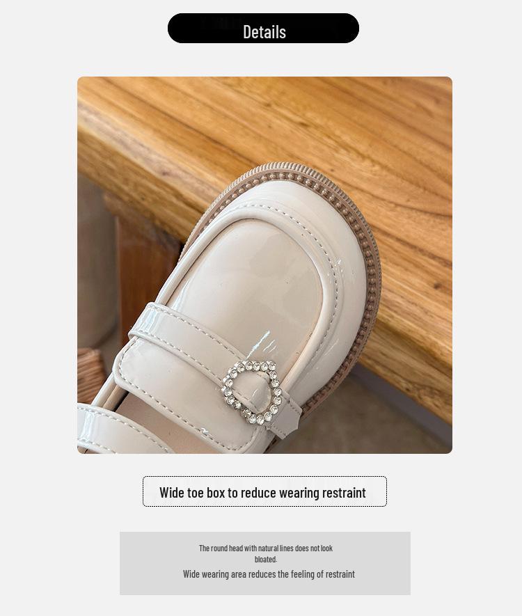 British Style Girls' Soft Sole Leather Shoes - 2026 Spring/Autumn Fashionable Princess Campus Performance Footwear
