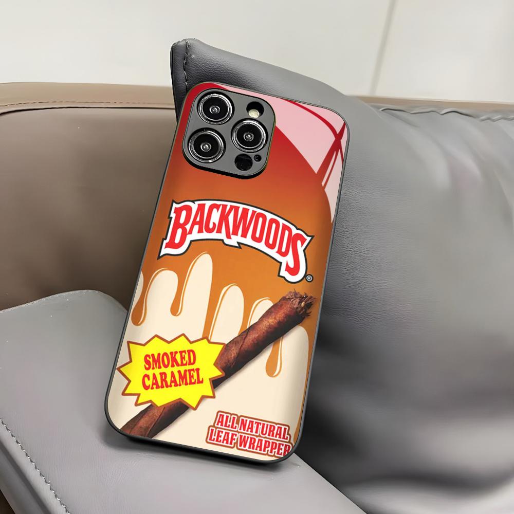Backwoods Cigars Phone Case for Iphone 17 Air 16 15 14 12 11 13 Pro Max Mini X Xr Xs Puls Black Glass Cover