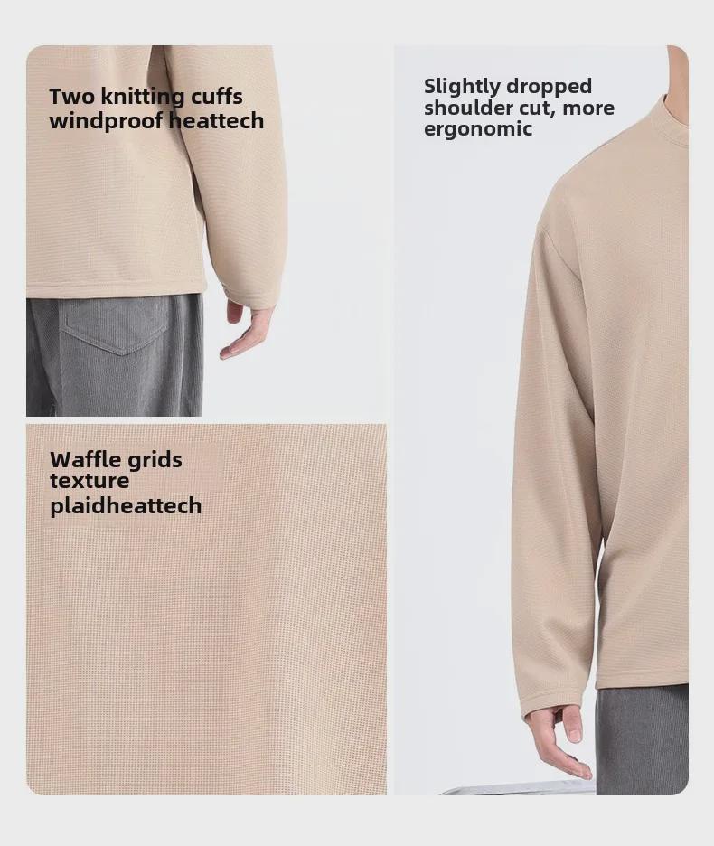 Men's Trendy Waffle Henley Long-Sleeve Casual Shirt