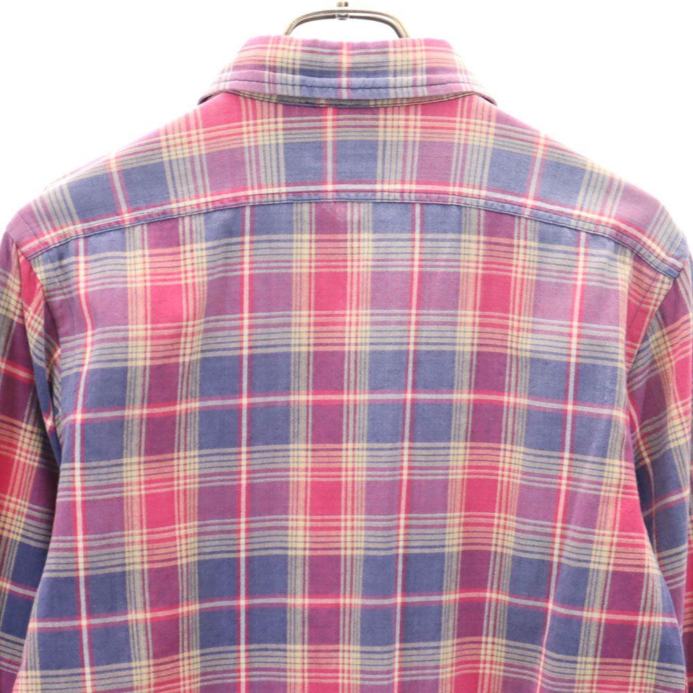 RRL 90s Old Red 3 Star Initial Tag Long Sleeve Check Shirt Men's Used